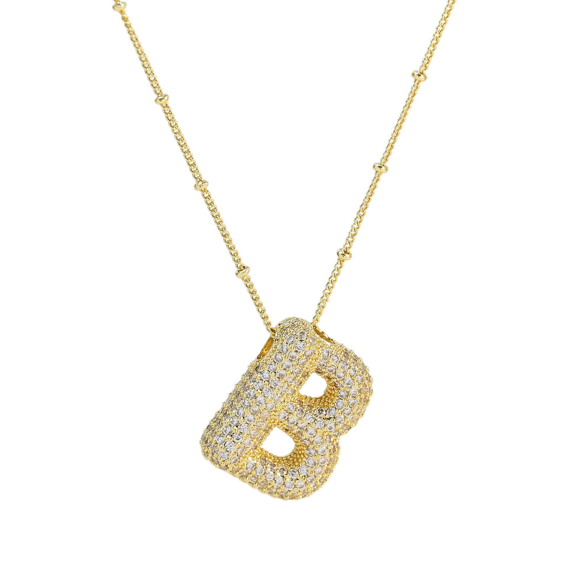 Brass Zircon Letter Pendant Necklace for Women ā Personalized & Stylish - Beauty Belliss
